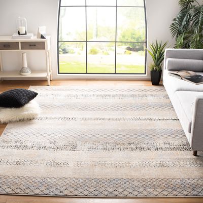 SAFAVIEH Area Rug 8x10 - Amelia Collection - Large - Grey & Gold, Modern Design, Non-Shedding & Easy Cleaning, Ideal for Living Room, Bedroom, Office, Dining Space (ALA761H)