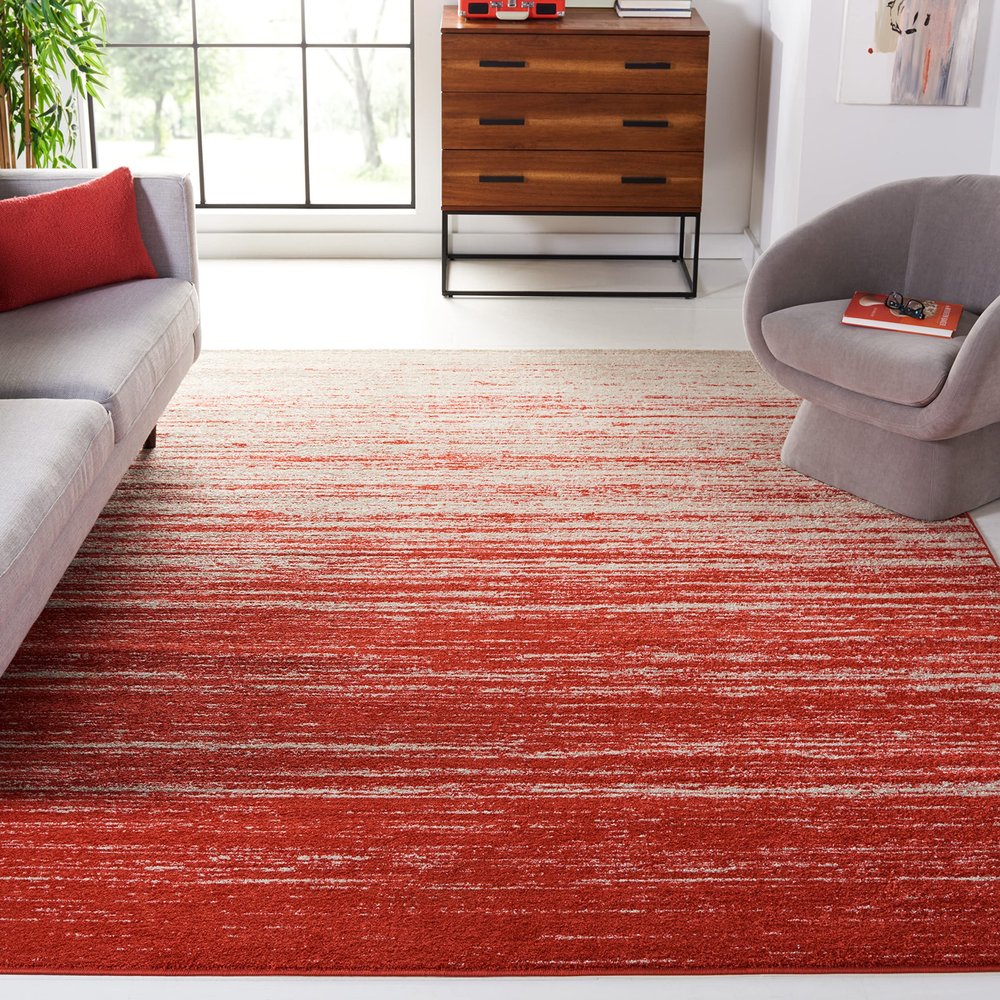 SAFAVIEH Area Rug 8x10 - Adirondack Collection - Large - Orange & Grey, Modern Ombre Design, Non Shedding & Easy to Clean, Ideal for Living Room, Bedroom, Office, Dining Space (ADR113P)