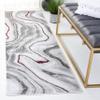 SAFAVIEH Craft Collection Runner Rug - 2'3" x 8', Grey & Wine, Modern Abstract Marble Pattern Design, Non-Shedding & Easy Care, Ideal for High Traffic Areas in Living Room, Bedroom (CFT819S) view 1