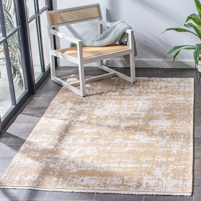 SAFAVIEH Area Rug 8x10 - Augustine Collection - Large - Taupe & Grey, Modern Abstract Fringe Design, Easy Cleaning, Ideal for Living Room, Bedroom, Office, Dining Space (AGT469E)