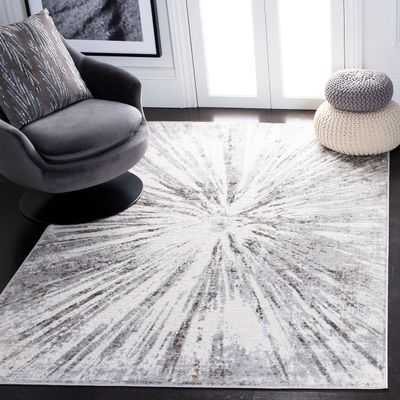 SAFAVIEH Area Rug 8x10 - Amelia Collection - Large - Grey & Gold, Modern Design, Non-Shedding & Easy Cleaning, Ideal for Living Room, Bedroom, Office, Dining Space (ALA449H)