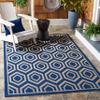 SAFAVIEH Washable Rug Outdoor Courtyard Collection - 4' Square, Navy & Beige, Non-Shedding & Easy Cleaning, Ideal for Patio, Backyard, Mudroom (CY6902-268) view 1
