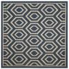SAFAVIEH Washable Rug Outdoor Courtyard Collection - 4' Square, Navy & Beige, Non-Shedding & Easy Cleaning, Ideal for Patio, Backyard, Mudroom (CY6902-268) view 2