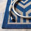 SAFAVIEH Washable Rug Outdoor Courtyard Collection - 4' Square, Navy & Beige, Non-Shedding & Easy Cleaning, Ideal for Patio, Backyard, Mudroom (CY6902-268) view 3