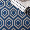 SAFAVIEH Washable Rug Outdoor Courtyard Collection - 4' Square, Navy & Beige, Non-Shedding & Easy Cleaning, Ideal for Patio, Backyard, Mudroom (CY6902-268) view 4