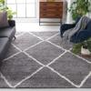 SAFAVIEH Area Rug 8x10 - August Shag Collection - Large - Light Grey & Ivory, Trellis Pattern, Non-Shedding & Easy Cleaning, Plush Thick Pile, Ideal for Living Room, Bedroom, Dining Space (AUG531F) view 1