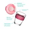 KeepCup Brew, Reusable Coffee Cup - Tempered Glass and Splashproof Sipper, M 12oz/340ml - Alder view 3