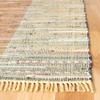 SAFAVIEH Rag Rug Collection Area Rug - 6' Square, Rust & Gold, Handmade Boho Stripe Cotton, Ideal for High Traffic Areas in Living Room, Bedroom (RAR122P) view 4