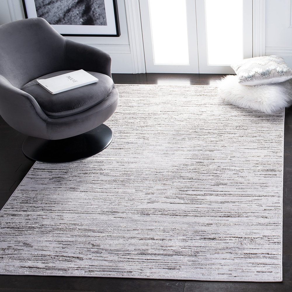 SAFAVIEH Orchard Collection Accent Rug - 4'5" x 6'5", Grey & Light Grey, Modern Abstract Design, Non-Shedding & Easy Care, Ideal for High Traffic Areas in Entryway, Living Room, Bedroom (ORC668H)