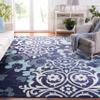 SAFAVIEH Area Rug 8x10 - Adirondack Collection - Large - Navy & Aqua, Floral Glam Damask Design, Non-Shedding & Easy Cleaning, Ideal for Living Room, Bedroom, Office, Dining Space (ADR114J) view 1