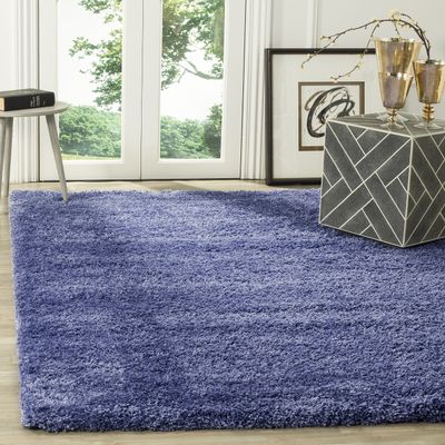 SAFAVIEH California Shag Collection Area Rug - 4' Square, Periwinkle, Non-Shedding & Easy to Clean, Ultra Plush Thick Pile, Ideal for Living Room, Bedroom, Dining Space (SG151-7171)
