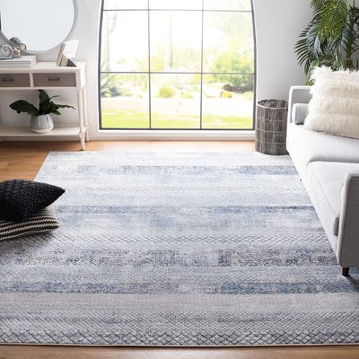 SAFAVIEH Area Rug 8x10 - Amelia Collection - Large - Grey & Light Blue, Modern Design, Non-Shedding & Easy Cleaning, Ideal for Living Room, Bedroom, Office, Dining Space (ALA761G)