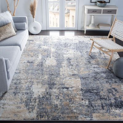 SAFAVIEH Area Rug 8x10 - Amelia Collection - Large - Grey & Gold, Modern Design, Non-Shedding & Easy Cleaning, Ideal for Living Room, Bedroom, Office, Dining Space (ALA777H)