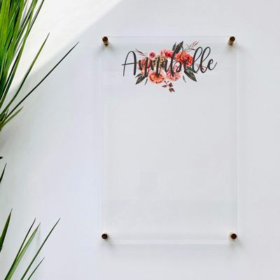 Large Clear Acrylic Notes Board for wall | Dry-Erase Message White Board Calendar Wall Mounted Office Home Family Organization Tools Must Haves School Kids Adult Mom Teen Monthly Weekly ADHD Tools