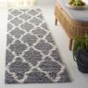 SAFAVIEH Dallas Shag Collection Runner Rug - 2'3" x 20', Grey & Ivory, Trellis Design, Non-Shedding & Easy Care, 1.5-inch Thick Ideal for High Traffic Areas in Living Room, Bedroom (SGD257G) view 2