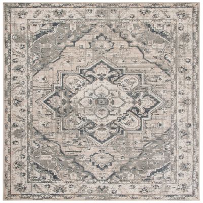 SAFAVIEH Area Rug 8x10 - Pyramid Collection - Large - Ivory & Grey, Vintage Oriental Distressed Design, Non-Shedding & Easy Cleaning, Ideal for Living Room, Bedroom, Office, Dining Space (PYR268A)
