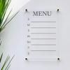 Large Clear Acrylic Menu Board for wall | Dry-Erase Message White Board Calendar Wall Mounted Office Home Family Organization Tools Must Haves School Kids Adult Mom Teen Monthly Weekly ADHD Tools view 1