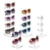 MOOCA 5 Pcs Premium Acrylic Glasses Stand, Eyewear Display, Sunglasses Organizer, Eyewear Holders, Sunglass Rack, with 5 Different Heights, Showcasing Up to 15 Pairs view 1