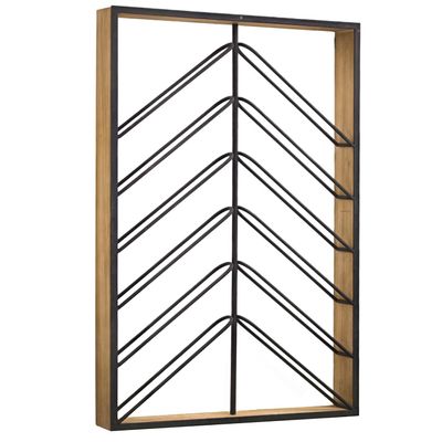 American Art Decor Wall Mounted Wine Rack - Wood/Metal Wine Bottle Holder & Display Shelf - 12-Wine Bottle Storage Organizer (36.25 x 24.25 x 3.75)