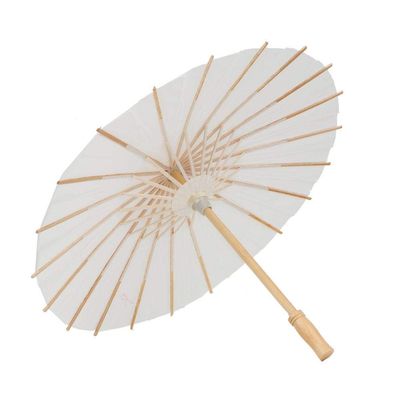 Weiyirot White Paper Umbrella, DIY Classic Paper Umbrella Parasol, Oiled Paper Umbrella Decor, Chinese Parasol for Weddings/Bridal/Party Decor/Role Playing/Photo Prop(39.5cm)