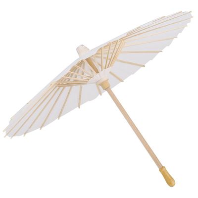 White Paper Umbrella, Decorative Paper Umbrella Parasol, DIY Hand Painting Paper Umbrella for Wedding Bridal Party Stage Decor Photo Cosplay Prop(40cm)