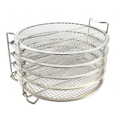 Dehydrator Rack for Ninja Foodi 6.5, & 8 qt & Instant Pot Duo Crisp 8 qt - 5 Stainless Steel Stackable Dehydrator Grill Stand Racks Accessories for Pressure Cooker & Air Fryer - Easy Setup