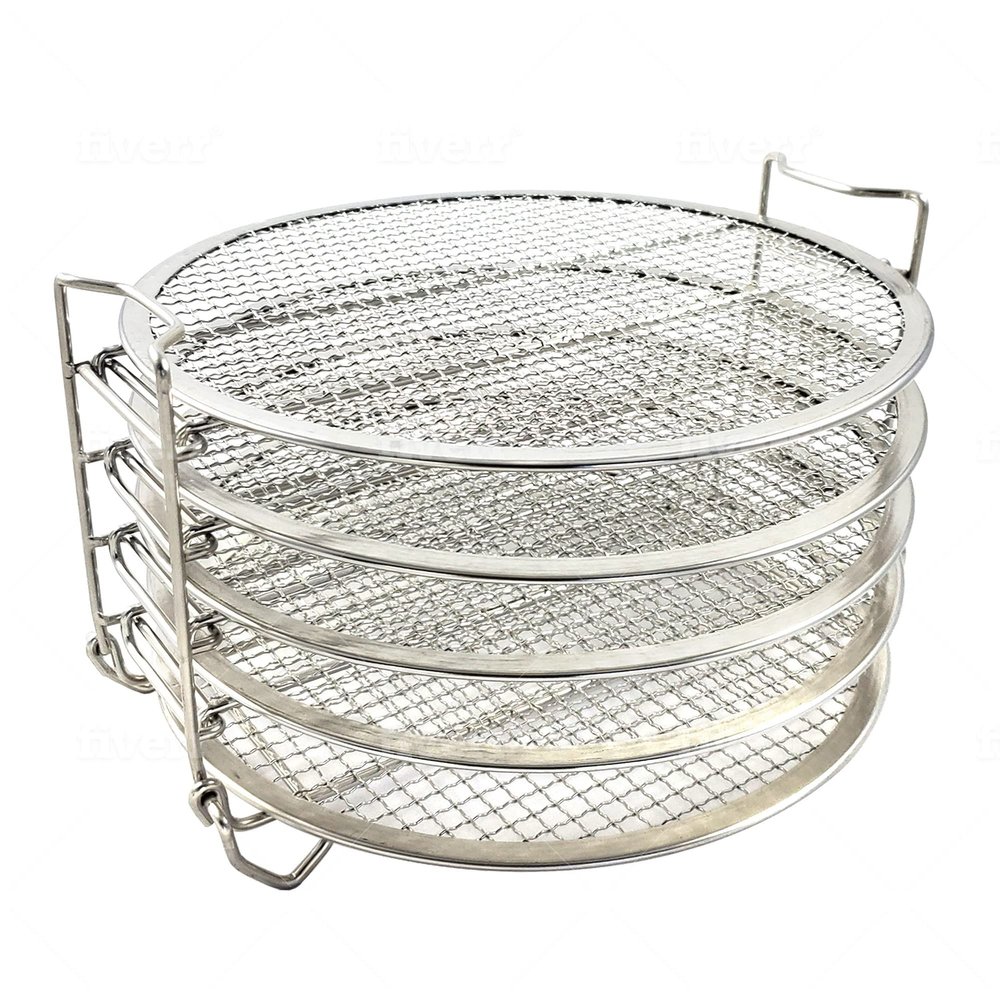 Dehydrator Rack for Ninja Foodi 6.5, & 8 qt & Instant Pot Duo Crisp 8 qt - 5 Stainless Steel Stackable Dehydrator Grill Stand Racks Accessories for Pressure Cooker & Air Fryer - Easy Setup