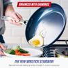 Blue Diamond 9 Piece Nonstick Cookware Set, Diamond Ceramic Pots & Pans, Dishwasher & Metal Utensil Safe, Non Toxic PFAS-Free, Kitchen Cooking Sauce & Saute Pans, Oven & Broiler to 600F, Blue view 2