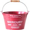 Mercury ME048141 Interior Bucket, Cleaning, Storage, Tin, Small, 1.9 gal (5 L), Camping, Outdoor, Firewood Storage, Red view 1