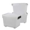 Callyne 30 L Clear Plastic Storage Box with Wheels, 4-Pack Clear Plastic Storage Latch Bin view 1