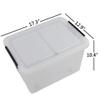Callyne 30 L Clear Plastic Storage Box with Wheels, 4-Pack Clear Plastic Storage Latch Bin view 2