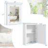 GLACER Bathroom Mirror Cabinet, Wall Mounted Storage Cabinet with Mirror Door and Adjustable Shelf, Mirrored Medicine Cabinet for Bathroom, Living Room, Cloakroom, 22 x 6 x 27.5 inches (White) view 3