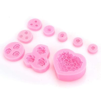 9Pcs Cake Unique Heart Rose Shape Chocolate Silicone Baking Chocolate Cake Baking Tool Accessories for Backing DIY