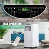 COSTWAY 8000 BTU Portable Air Conditioner, 3-in-1 Air Cooler w/Built-in Dehumidifier, Fan Mode, Sleep Mode, Remote Control& LED Display, Rooms Up to 230+ Sq. ft, for Home Office (White) view 4