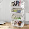 Bringer 4-Pack Plastic Stackable Storage Basket, Kitchen Stacking Organizer Basket, White view 2