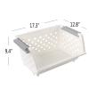 Bringer 4-Pack Plastic Stackable Storage Basket, Kitchen Stacking Organizer Basket, White view 3