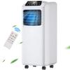 COSTWAY 8000 BTU Portable Air Conditioner, 3-in-1 Air Cooler w/Built-in Dehumidifier, Fan Mode, Sleep Mode, Remote Control& LED Display, Rooms Up to 230+ Sq. ft, for Home Office (White and Black) view 2