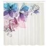 Ambesonne Flowers Shower Curtain, Buds Leaf at The top Left Corner Season Celebrating Theme Illustration, Cloth Fabric Bathroom Decor Set with Hooks, 69" W x 70" L, Blue Purple Pink view 2