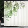 Ambesonne Flowers Shower Curtain, Buds Leaf at The top Left Corner Season Celebrating Theme Illustration, Cloth Fabric Bathroom Decor Set with Hooks, 69" W x 70" L, Sage Green White view 3