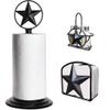 Black Rustic Texas Star Paper Towel Holder, Napkin Holder, Salt and Pepper Shakers Holder, Country Farmhouse Iron Kitchen Counter Accessory Set Holders (Paper Towel, Napkin, S&P Holder (3 Piece Set)) view 1