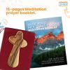 10pc Certified Holy Land Olive Wood Comfort Cross Set, 3.75, Bulk Velvet Pouch, Lords Prayer Bookmark, Meditation Booklet, Authenticity Certificate Included - Christian Gift  Holy Land Gifts Pack view 4