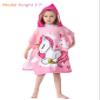 Athaelay Kids Hooded Poncho Towel for Girls, Toddlers Bath Beach Pool Swim Towels with Hood Cover-ups Swimwear (3D Unicorn with Bag) view 2