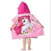 Athaelay Kids Hooded Poncho Towel for Girls, Toddlers Bath Beach Pool Swim Towels with Hood Cover-ups Swimwear (3D Unicorn with Bag) view 3