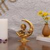 Collectible India Baby Krishna Idol Murti Statue for Home Puja Decor - Gold Plated Krishna Idols on Moon Showpiece Decorative Gifts Set (Set of 1) view 1
