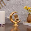Collectible India Baby Krishna Idol Murti Statue for Home Puja Decor - Gold Plated Krishna Idols on Moon Showpiece Decorative Gifts Set (Set of 1) view 4