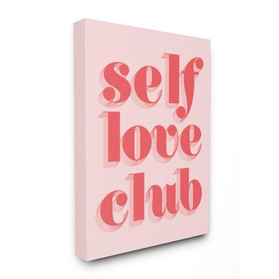 Stupell Industries Self Love Club Quote Bold Pink Red Text Color Pop