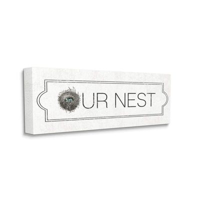 Stupell Industries Our Nest Phrase Family Home Nursery Greeting, Designed by Daphne Polselli Wall Art, 13 x 30, Canvas