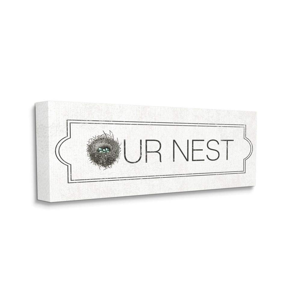 Stupell Industries Our Nest Phrase Family Home Nursery Greeting, Designed by Daphne Polselli Wall Art, 13 x 30, Canvas