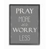 Stupell Industries Pray More Worry Less Soft Distressed Grey Charm view 1