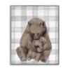 Bear and Cub Plaid Woodland Nursery, 16 x 20 Inch Framed Gicle Print view 1
